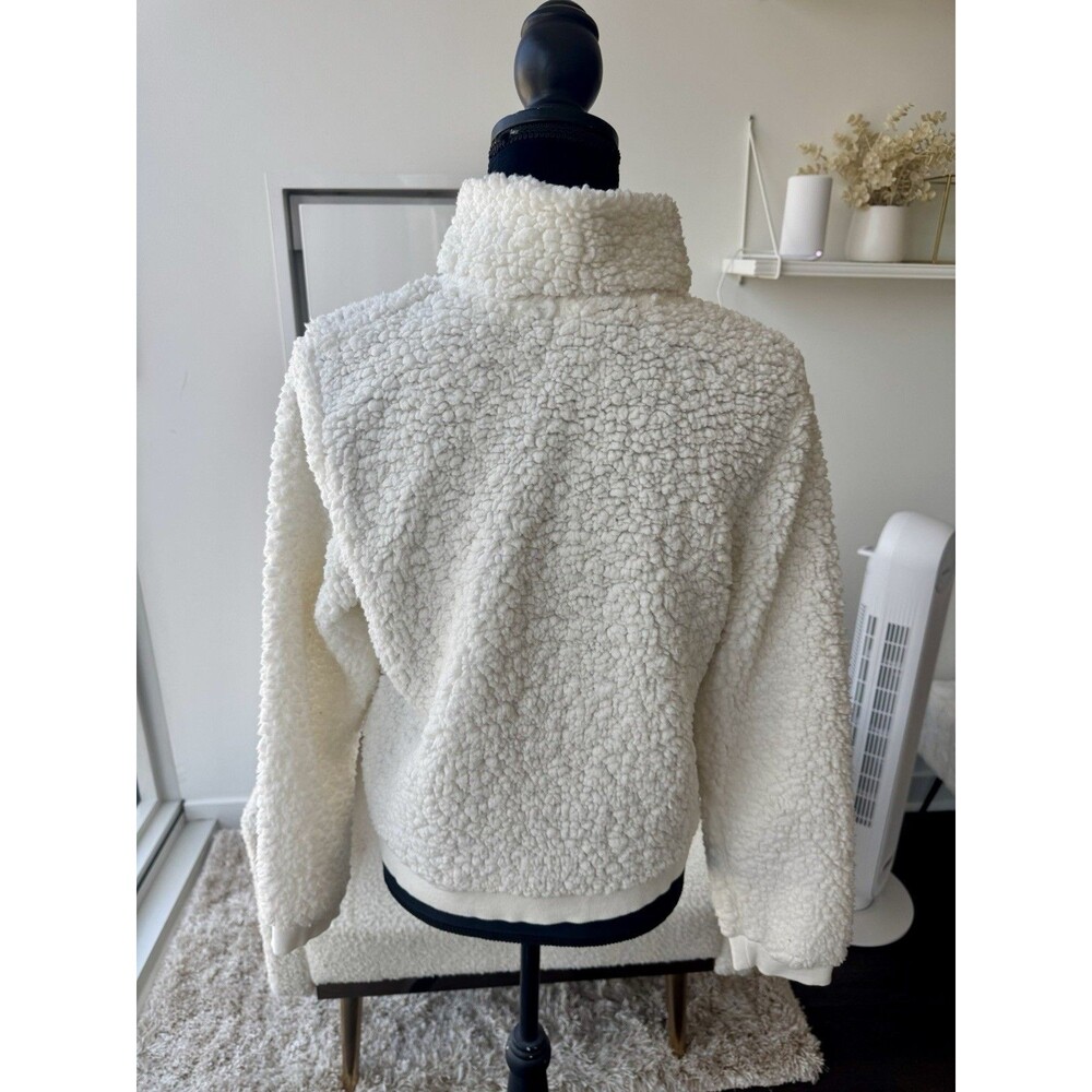 Brave Soul London Cream Fleece 1/4 Zip Sweatshirt Size Medium - Picture 4 of 6